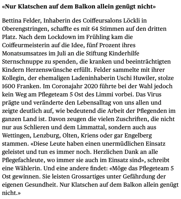 450 Stimmen für das Pflegeteam 5 Ost: Ihr Einsatz im Coronajahr beeindruckt.
